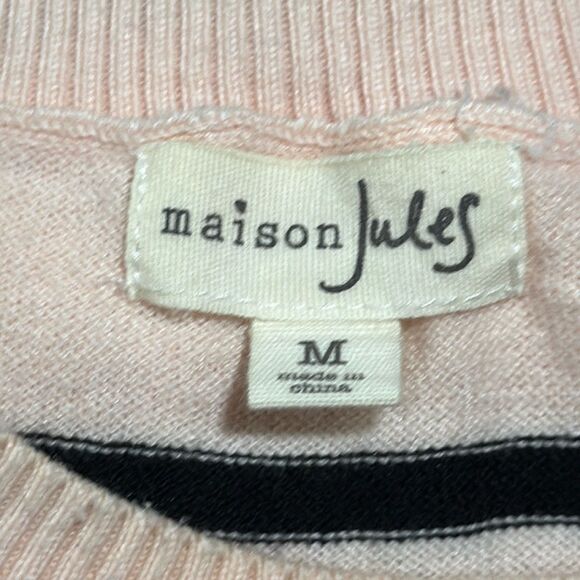 Maison Jules Stripes and Bows Crew Neck Sweater - Picture 4 of 5